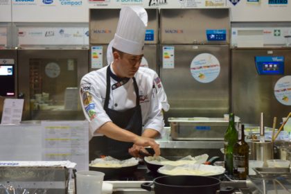 Jason Hall, CMC in the Hot Food kitchen for Culinary Olympics